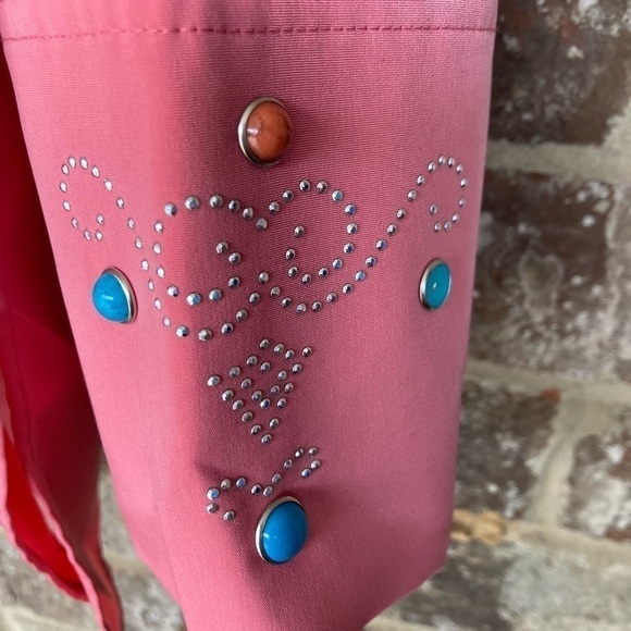 Maggie Sweet Vintage Long Sleeved Blouse Size Large Gorgeous Silver Studded - Picture 3 of 9